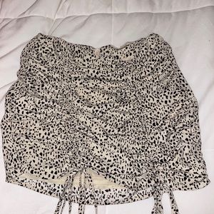 Cheetah print mini scrunched skirt
